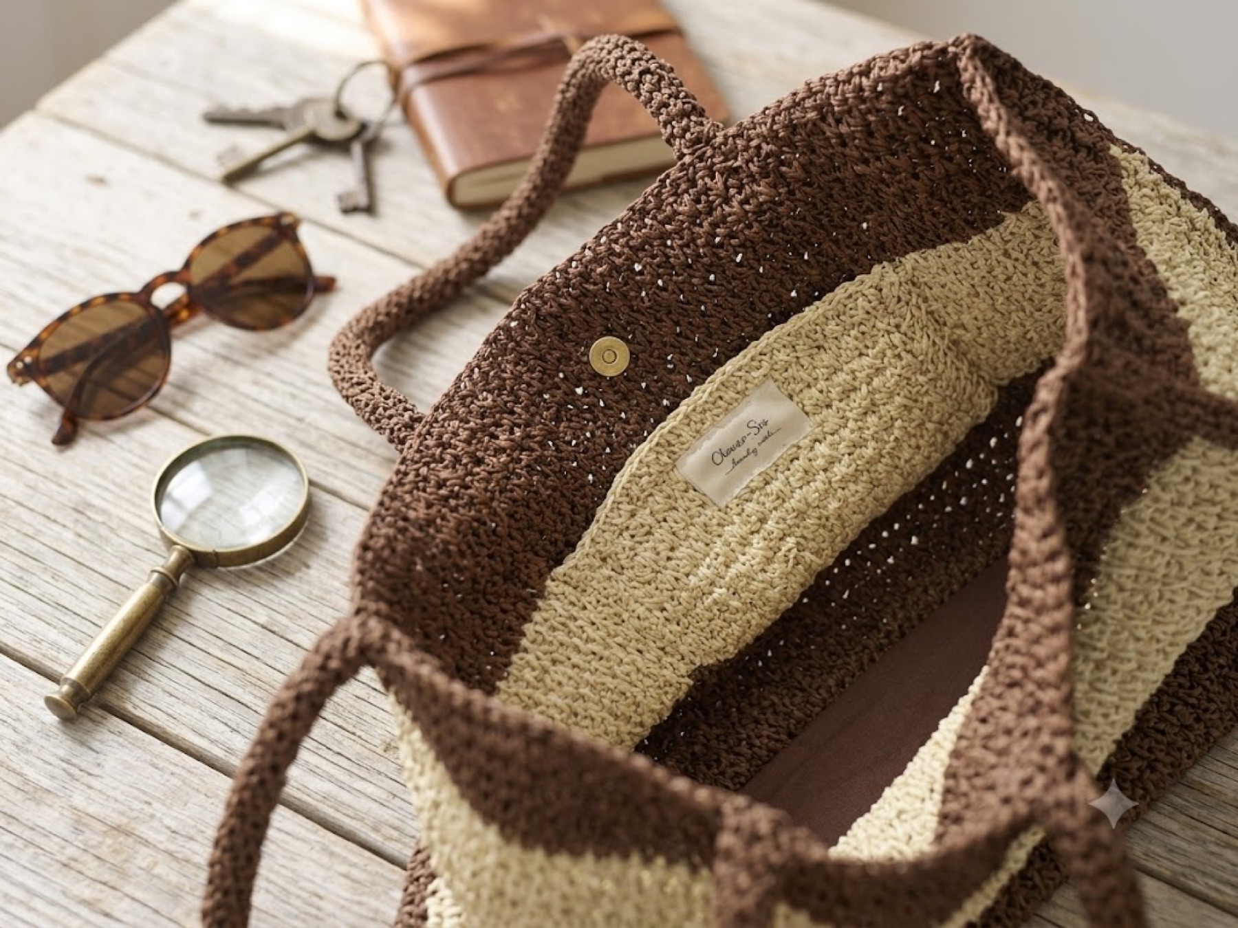 Brown Block Tote 3