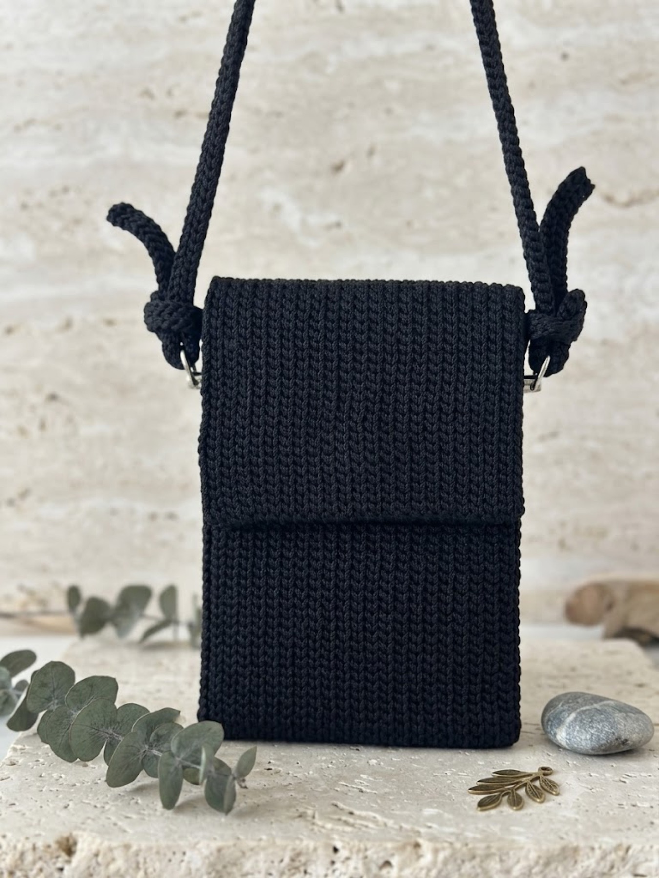 Mini Telefon Çantası Siyah - Telefon çantaları